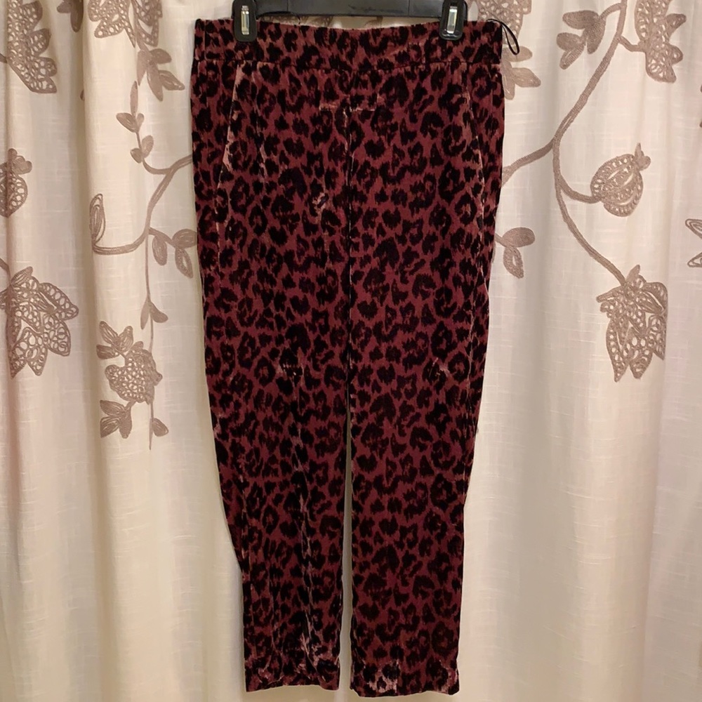 J. Crew velvet leopard print pants
